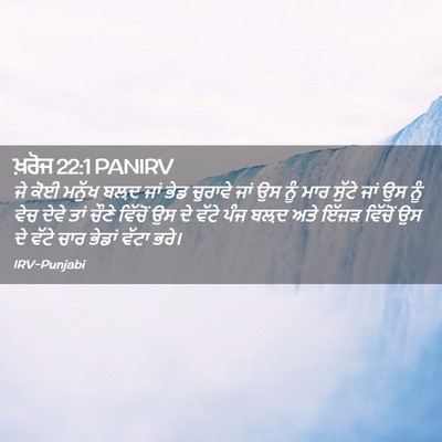 Picture 02 - ਖ਼ਰੋਜ 22:1 PANIRV - ਜੇ ਕੋਈ ਮਨੁੱਖ ਬਲ਼ਦ - Bible Verse Picture