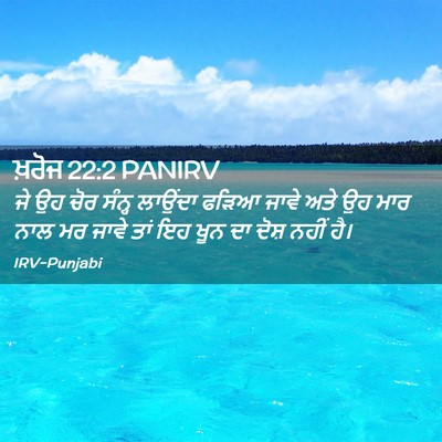 Picture 02 - ਖ਼ਰੋਜ 22:2 PANIRV - ਜੇ ਉਹ ਚੋਰ ਸੰਨ੍ਹ - Bible Verse Picture