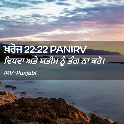 Picture 02 - ਖ਼ਰੋਜ 22:22 PANIRV - ਵਿਧਵਾ ਅਤੇ ਯਤੀਮ ਨੂੰ - Bible Verse Picture
