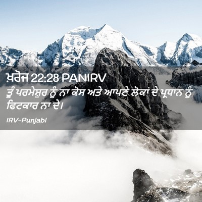 Picture 02 - ਖ਼ਰੋਜ 22:28 PANIRV - ਤੂੰ ਪਰਮੇਸ਼ੁਰ ਨੂੰ - Bible Verse Picture