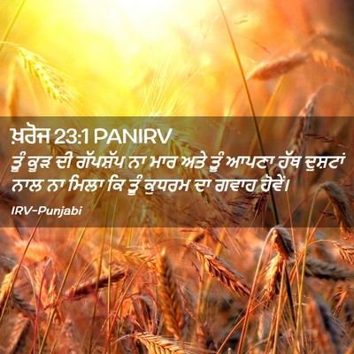 Picture 02 - ਖ਼ਰੋਜ 23:1 PANIRV - ਤੂੰ ਕੂੜ ਦੀ ਗੱਪਸ਼ੱਪ - Bible Verse Picture