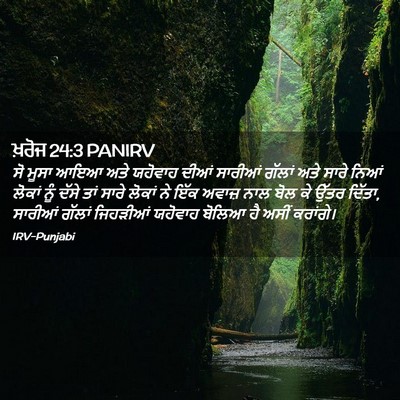 Picture 02 - ਖ਼ਰੋਜ 24:3 PANIRV - ਸੋ ਮੂਸਾ ਆਇਆ ਅਤੇ - Bible Verse Picture