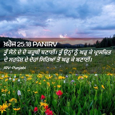 Picture 02 - ਖ਼ਰੋਜ 25:18 PANIRV - ਤੂੰ ਸੋਨੇ ਦੇ ਦੋ - Bible Verse Picture