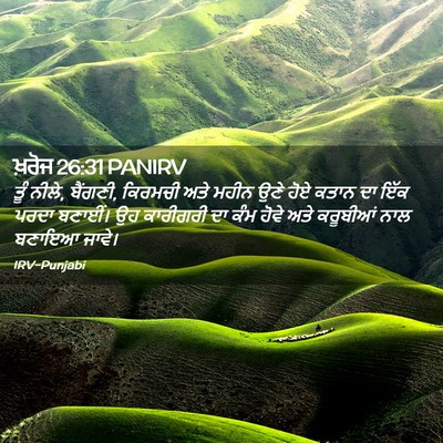 Picture 02 - ਖ਼ਰੋਜ 26:31 PANIRV - ਤੂੰ ਨੀਲੇ, ਬੈਂਗਣੀ, - Bible Verse Picture