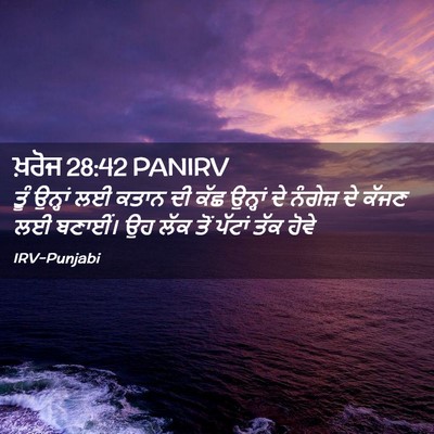 Picture 02 - ਖ਼ਰੋਜ 28:42 PANIRV - ਤੂੰ ਉਨ੍ਹਾਂ ਲਈ ਕਤਾਨ - Bible Verse Picture