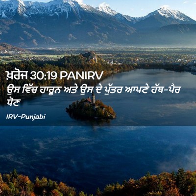 Picture 02 - ਖ਼ਰੋਜ 30:19 PANIRV - ਉਸ ਵਿੱਚ ਹਾਰੂਨ ਅਤੇ - Bible Verse Picture