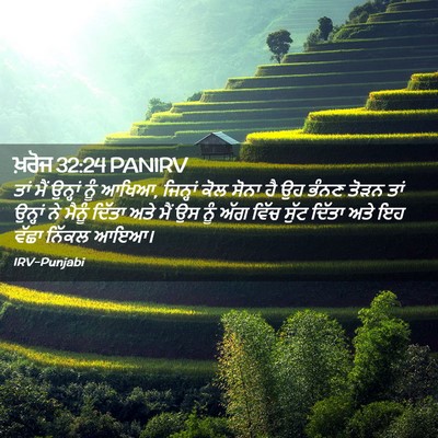 Picture 02 - ਖ਼ਰੋਜ 32:24 PANIRV - ਤਾਂ ਮੈਂ ਉਨ੍ਹਾਂ ਨੂੰ - Bible Verse Picture