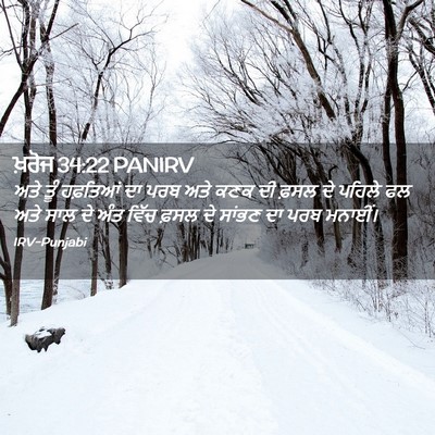 Picture 02 - ਖ਼ਰੋਜ 34:22 PANIRV - ਅਤੇ ਤੂੰ ਹਫ਼ਤਿਆਂ ਦਾ - Bible Verse Picture
