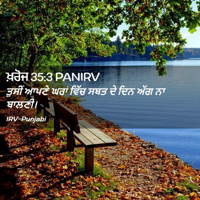 Picture 02 - ਖ਼ਰੋਜ 35:3 PANIRV - ਤੁਸੀਂ ਆਪਣੇ ਘਰਾਂ - Bible Verse Picture