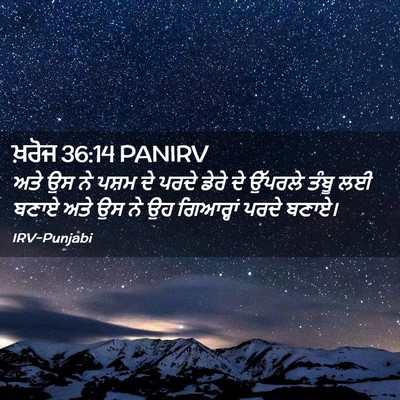 Picture 02 - ਖ਼ਰੋਜ 36:14 PANIRV - ਅਤੇ ਉਸ ਨੇ ਪਸ਼ਮ ਦੇ - Bible Verse Picture