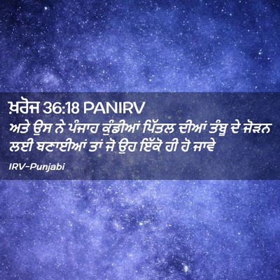 Picture 02 - ਖ਼ਰੋਜ 36:18 PANIRV - ਅਤੇ ਉਸ ਨੇ ਪੰਜਾਹ - Bible Verse Picture