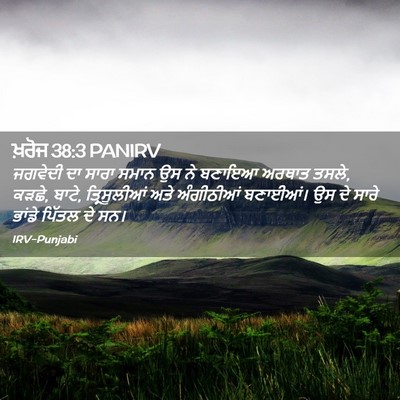 Picture 02 - ਖ਼ਰੋਜ 38:3 PANIRV - ਜਗਵੇਦੀ ਦਾ ਸਾਰਾ - Bible Verse Picture