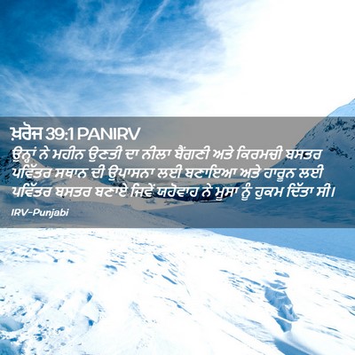 Picture 02 - ਖ਼ਰੋਜ 39:1 PANIRV - ਉਨ੍ਹਾਂ ਨੇ ਮਹੀਨ - Bible Verse Picture