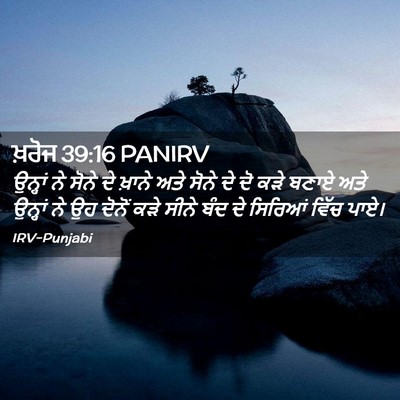 Picture 02 - ਖ਼ਰੋਜ 39:16 PANIRV - ਉਨ੍ਹਾਂ ਨੇ ਸੋਨੇ ਦੇ - Bible Verse Picture