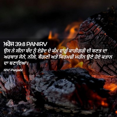 Picture 02 - ਖ਼ਰੋਜ 39:8 PANIRV - ਉਸ ਨੇ ਸੀਨਾ ਬੰਦ ਨੂੰ - Bible Verse Picture