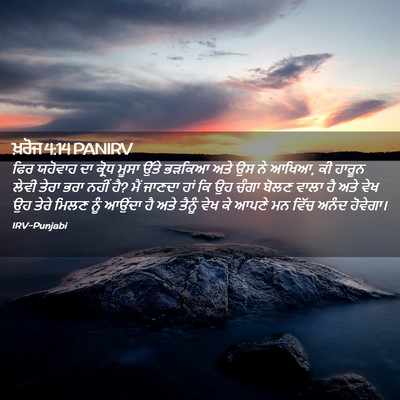 Picture 02 - ਖ਼ਰੋਜ 4:14 PANIRV - ਫਿਰ ਯਹੋਵਾਹ ਦਾ - Bible Verse Picture