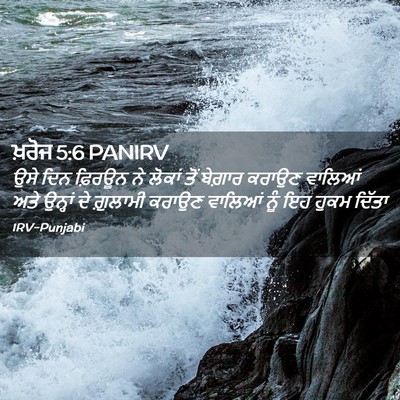 Picture 02 - ਖ਼ਰੋਜ 5:6 PANIRV - ਉਸੇ ਦਿਨ ਫ਼ਿਰਊਨ ਨੇ - Bible Verse Picture