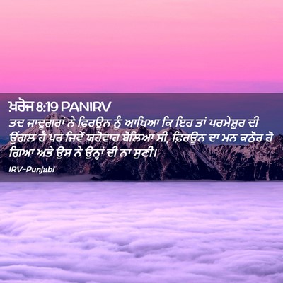 Picture 02 - ਖ਼ਰੋਜ 8:19 PANIRV - ਤਦ ਜਾਦੂਗਰਾਂ ਨੇ - Bible Verse Picture