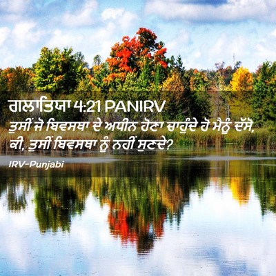 Picture 02 - ਗਲਾਤਿਯਾ 4:21 PANIRV - ਤੁਸੀਂ ਜੋ ਬਿਵਸਥਾ ਦੇ - Bible Verse Picture
