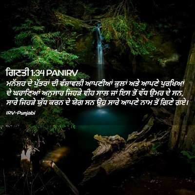 Picture 02 - ਗਿਣਤੀ 1:34 PANIRV - ਮਨੱਸ਼ਹ ਦੇ ਪੁੱਤਰਾਂ - Bible Verse Picture
