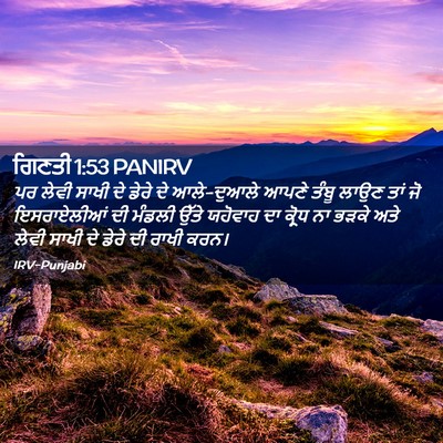 Picture 02 - ਗਿਣਤੀ 1:53 PANIRV - ਪਰ ਲੇਵੀ ਸਾਖੀ ਦੇ - Bible Verse Picture