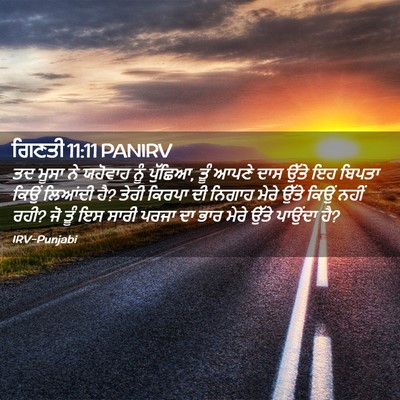 Picture 02 - ਗਿਣਤੀ 11:11 PANIRV - ਤਦ ਮੂਸਾ ਨੇ ਯਹੋਵਾਹ - Bible Verse Picture