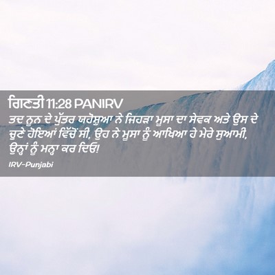 Picture 02 - ਗਿਣਤੀ 11:28 PANIRV - ਤਦ ਨੂਨ ਦੇ ਪੁੱਤਰ - Bible Verse Picture