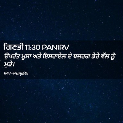 Picture 02 - ਗਿਣਤੀ 11:30 PANIRV - ਉਪਰੰਤ ਮੂਸਾ ਅਤੇ - Bible Verse Picture