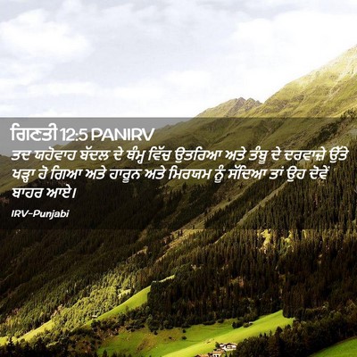 Picture 02 - ਗਿਣਤੀ 12:5 PANIRV - ਤਦ ਯਹੋਵਾਹ ਬੱਦਲ ਦੇ - Bible Verse Picture