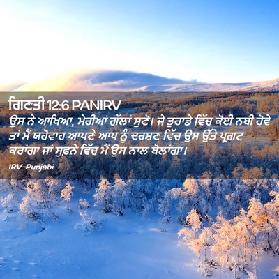 Picture 02 - ਗਿਣਤੀ 12:6 PANIRV - ਉਸ ਨੇ ਆਖਿਆ, ਮੇਰੀਆਂ - Bible Verse Picture