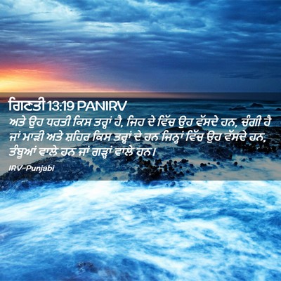 Picture 02 - ਗਿਣਤੀ 13:19 PANIRV - ਅਤੇ ਉਹ ਧਰਤੀ ਕਿਸ - Bible Verse Picture