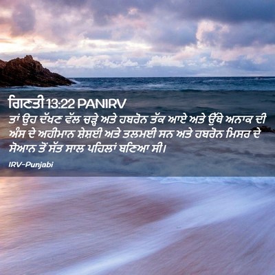 Picture 02 - ਗਿਣਤੀ 13:22 PANIRV - ਤਾਂ ਉਹ ਦੱਖਣ ਵੱਲ - Bible Verse Picture