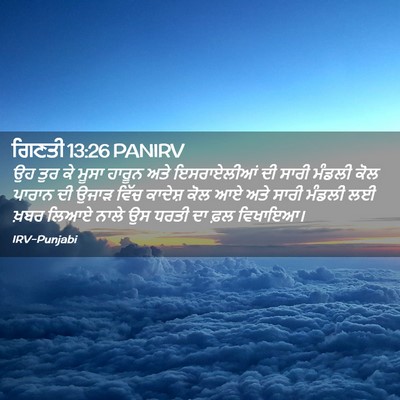 Picture 02 - ਗਿਣਤੀ 13:26 PANIRV - ਉਹ ਤੁਰ ਕੇ ਮੂਸਾ - Bible Verse Picture