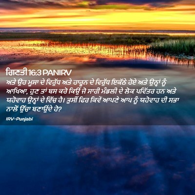 Picture 02 - ਗਿਣਤੀ 16:3 PANIRV - ਅਤੇ ਉਹ ਮੂਸਾ ਦੇ - Bible Verse Picture