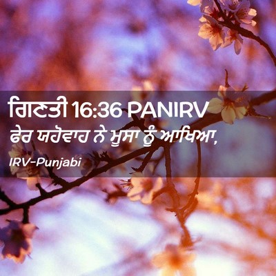 Picture 02 - ਗਿਣਤੀ 16:36 PANIRV - ਫੇਰ ਯਹੋਵਾਹ ਨੇ ਮੂਸਾ - Bible Verse Picture
