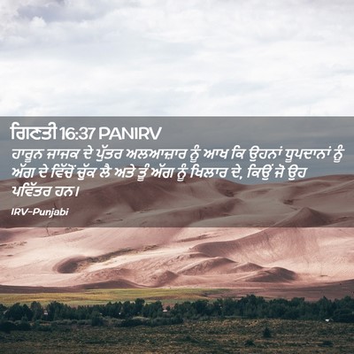 Picture 02 - ਗਿਣਤੀ 16:37 PANIRV - ਹਾਰੂਨ ਜਾਜਕ ਦੇ - Bible Verse Picture