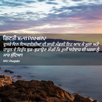 Picture 02 - ਗਿਣਤੀ 16:41 PANIRV - ਦੂਸਰੇ ਦਿਨ - Bible Verse Picture