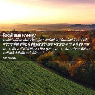 Picture 02 - ਗਿਣਤੀ 18:19 PANIRV - ਸਾਰੀਆਂ ਪਵਿੱਤਰ - Bible Verse Picture