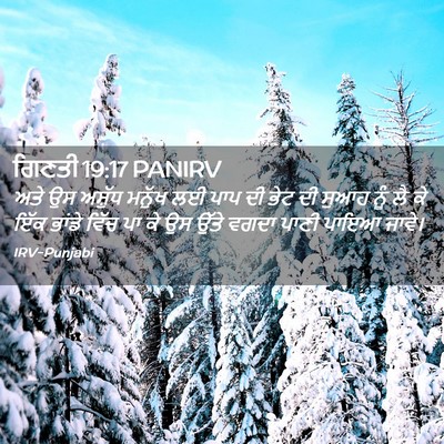 Picture 02 - ਗਿਣਤੀ 19:17 PANIRV - ਅਤੇ ਉਸ ਅਸ਼ੁੱਧ - Bible Verse Picture