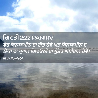 Picture 02 - ਗਿਣਤੀ 2:22 PANIRV - ਫੇਰ ਬਿਨਯਾਮੀਨ ਦਾ - Bible Verse Picture