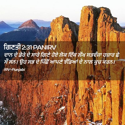 Picture 02 - ਗਿਣਤੀ 2:31 PANIRV - ਦਾਨ ਦੇ ਡੇਰੇ ਦੇ ਸਾਰੇ - Bible Verse Picture