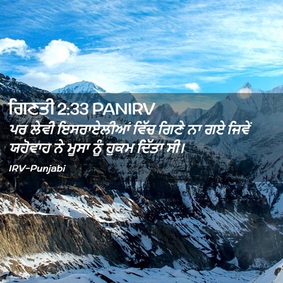 Picture 02 - ਗਿਣਤੀ 2:33 PANIRV - ਪਰ ਲੇਵੀ ਇਸਰਾਏਲੀਆਂ - Bible Verse Picture