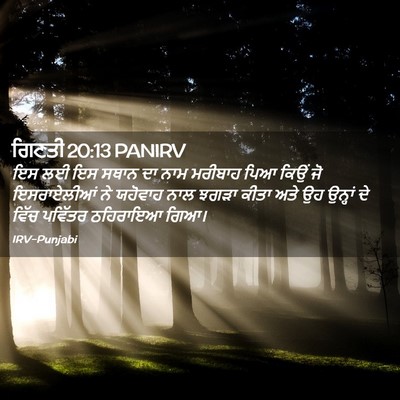 Picture 02 - ਗਿਣਤੀ 20:13 PANIRV - ਇਸ ਲਈ ਇਸ ਸਥਾਨ ਦਾ - Bible Verse Picture