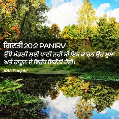 Picture 02 - ਗਿਣਤੀ 20:2 PANIRV - ਉੱਥੇ ਮੰਡਲੀ ਲਈ ਪਾਣੀ - Bible Verse Picture