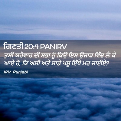 Picture 02 - ਗਿਣਤੀ 20:4 PANIRV - ਤੁਸੀਂ ਯਹੋਵਾਹ ਦੀ - Bible Verse Picture