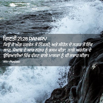 Picture 02 - ਗਿਣਤੀ 21:28 PANIRV - ਕਿਉਂ ਜੋ ਅੱਗ ਹਸ਼ਬੋਨ - Bible Verse Picture