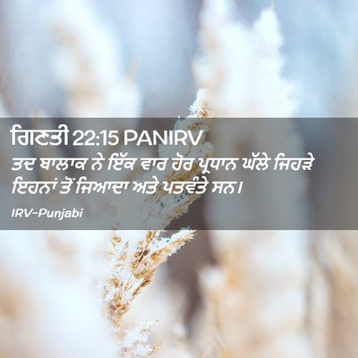 Picture 02 - ਗਿਣਤੀ 22:15 PANIRV - ਤਦ ਬਾਲਾਕ ਨੇ ਇੱਕ ਵਾਰ - Bible Verse Picture