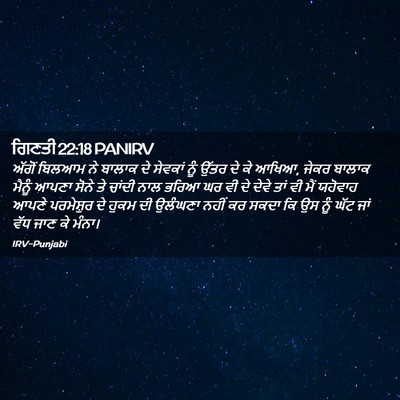 Picture 02 - ਗਿਣਤੀ 22:18 PANIRV - ਅੱਗੋਂ ਬਿਲਆਮ ਨੇ - Bible Verse Picture