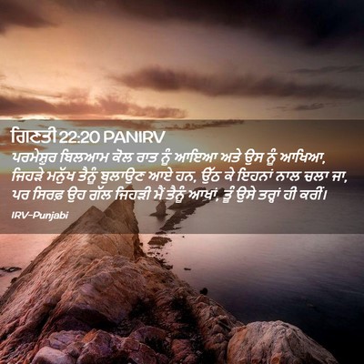 Picture 02 - ਗਿਣਤੀ 22:20 PANIRV - ਪਰਮੇਸ਼ੁਰ ਬਿਲਆਮ - Bible Verse Picture