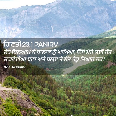 Picture 02 - ਗਿਣਤੀ 23:1 PANIRV - ਫੇਰ ਬਿਲਆਮ ਨੇ ਬਾਲਾਕ - Bible Verse Picture